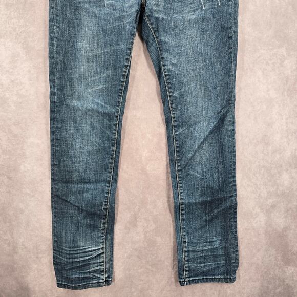 Vigoss Blue Skinny Distress Tapered Cotton Denim Jeans 9 - Picture 4 of 8